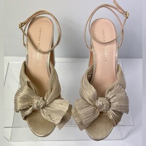 Loeffler Randall: Metallic Gold Heels with Bow size 8